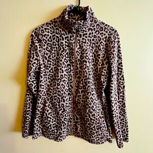 Leopard Print - Micro Fleece - Zip Up Sweater.